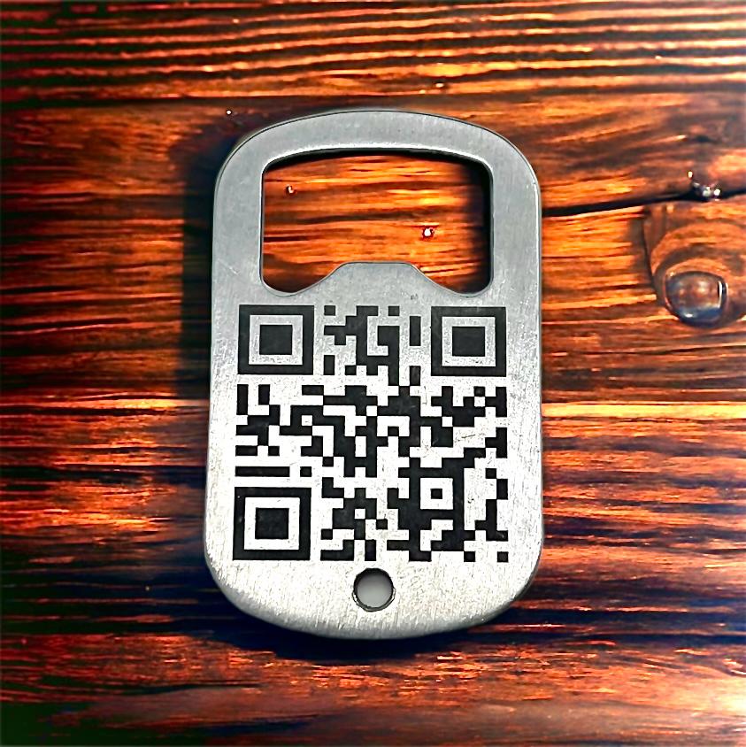 Flaschenöffner mit persönlichem QR-Code